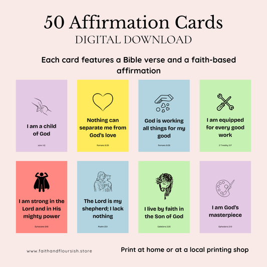 Printable Christian Affirmation Cards | Daily Declaration of God's Promises
