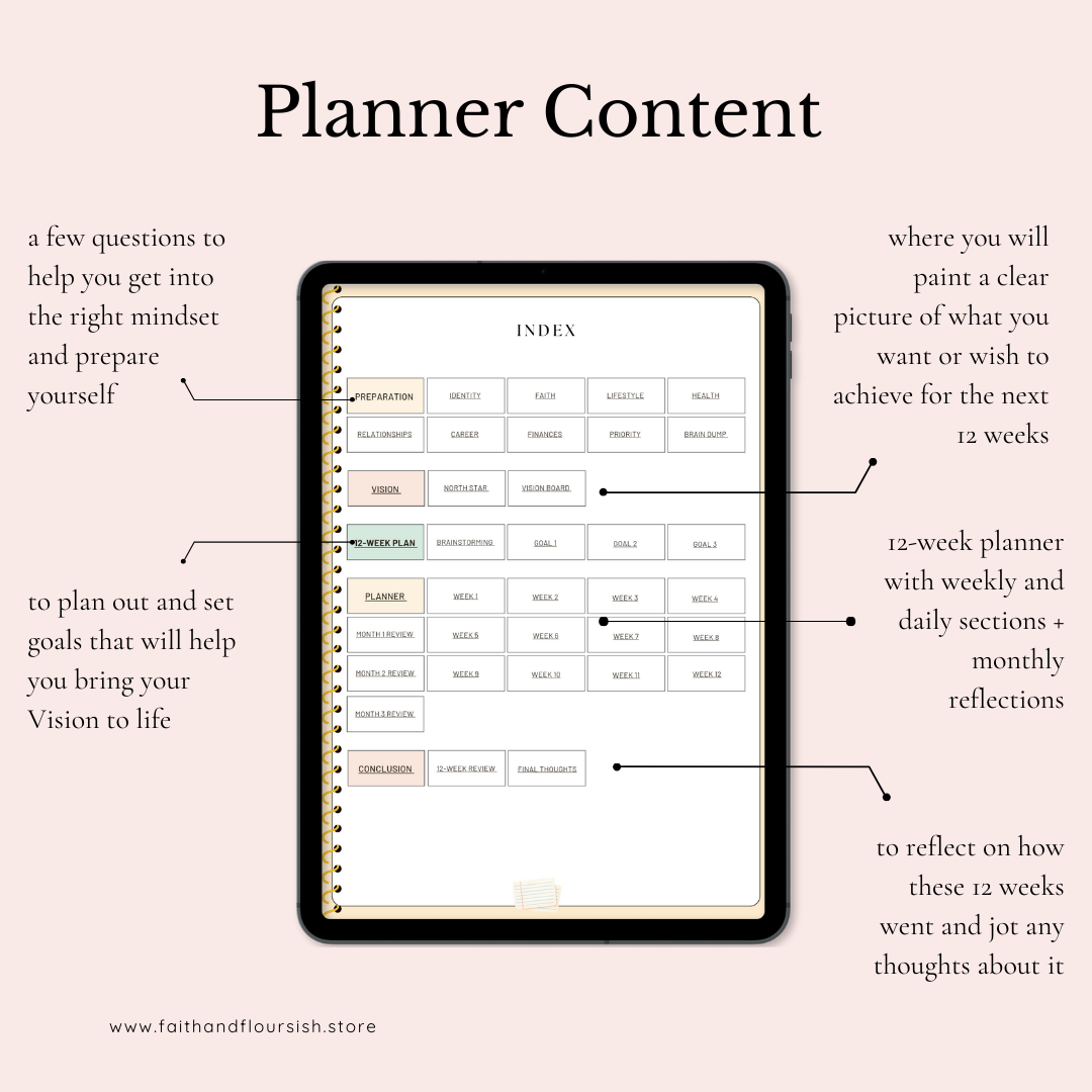 Undated 12-Week Year Planner | Set Goals with God, Build Holy Habits