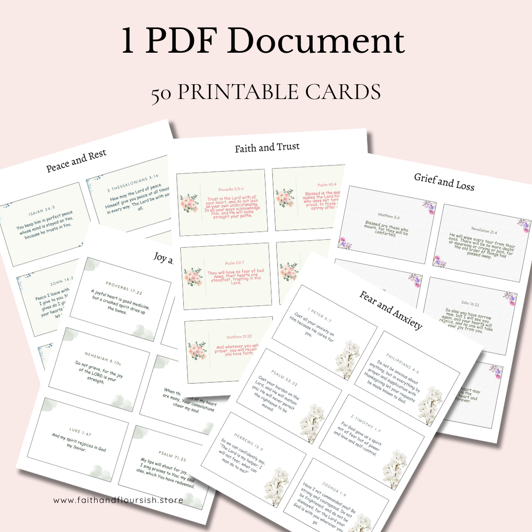 Printable Bible Verse Cards | Scripture Memorization & Daily Encouragement