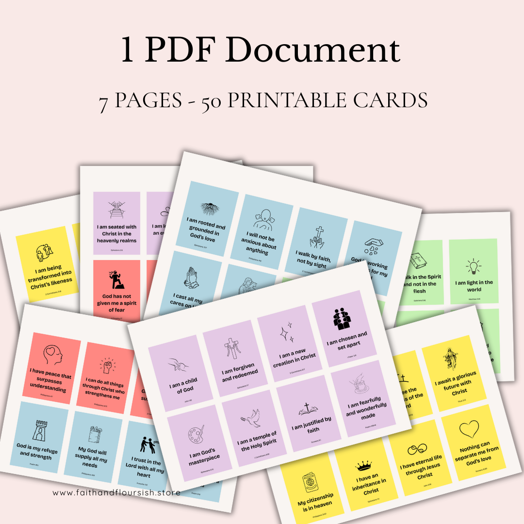 Printable Christian Affirmation Cards | Daily Declaration of God's Promises