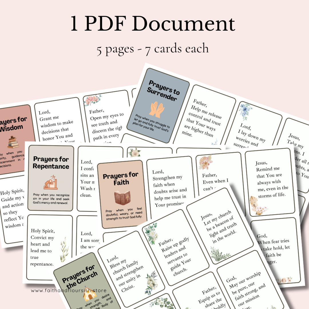 Printable Christian Prayer Cards | Daily Prayers for Spiritual Growth