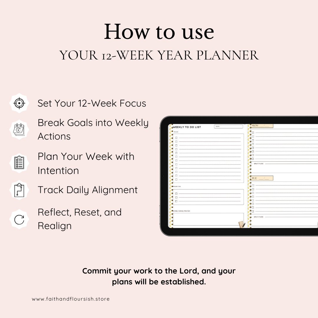 Undated 12-Week Year Planner | Set Goals with God, Build Holy Habits