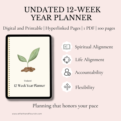 Undated 12-Week Year Planner | Set Goals with God, Build Holy Habits